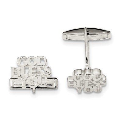 God BLESS YOU Cufflinks Sterling Silver QQ592, MPN: QQ592,