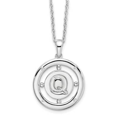 White Ice .025Ct. Diamond Initial Q Necklace Sterling Silver QW499Q-18, MPN: QW499Q-18, 191101479083