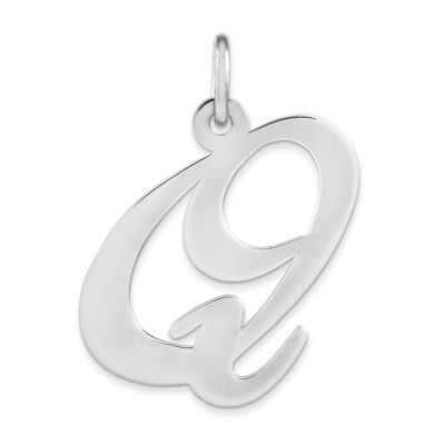 Fancy Script Initial Q Charm Sterling Silver Large QC5090Q, MPN: QC5090Q, 883957950563