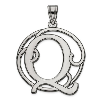 Script Initial Q Charm Sterling Silver Fancy  QC8999Q, MPN: QC8999Q, 191101458637