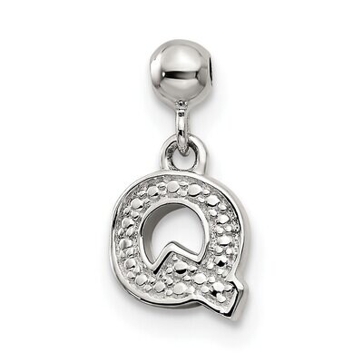 Letter Q Charm Sterling Silver Dangle QMM190Q, MPN: QMM190Q,