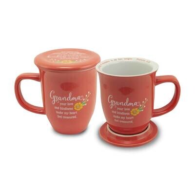 Grandma Coral Floral Mug and Coaster Set Boxed GM21142, MPN: GM21142, 785525293648