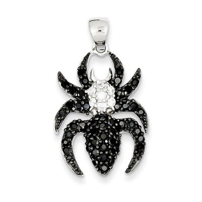 Black &amp; White Diamond Spider Pendant Sterling Silver QP2113, MPN: QP2113, 883957140476