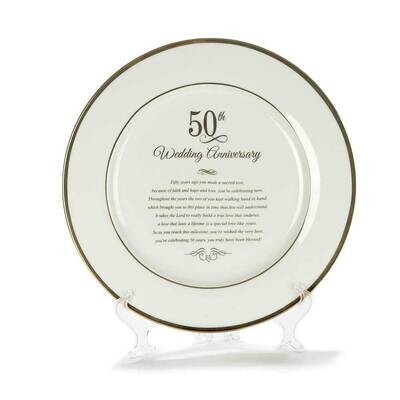 50th Anniversary Porcelain Plate on Easel GM22828, MPN: GM22828, 603799566292