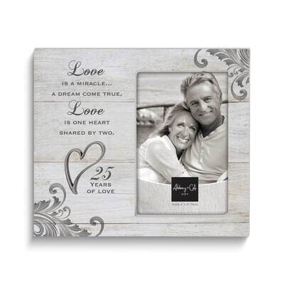 25th Anniversary Love Is A Miracle 4x6 Inch Photo Frame GM24303, MPN: GM24303, 785525302630
