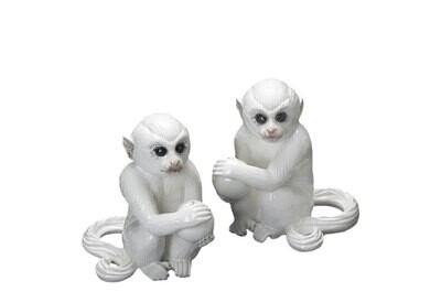 Mottahedeh White Monkey Bookends Pair S4324, MPN: S4324,