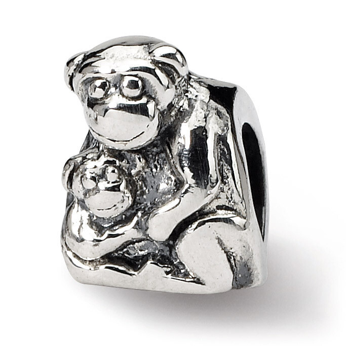 Mama &amp; Baby Monkey Bead - Sterling Silver QRS276, MPN: QRS276, 883957721743