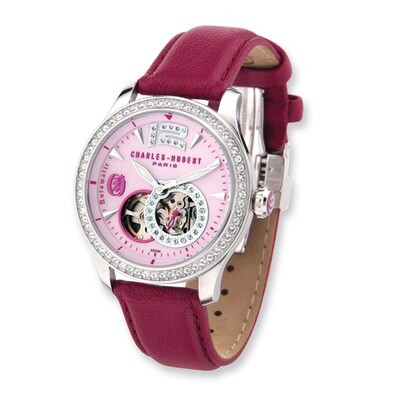 Charles Hubert Stainless Steel Red Strap Automatic Watch XWA4211, MPN: XWA4211, 489703241291