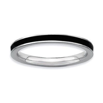 Black Enameled 2.25mm Ring - Sterling Silver QSK150, MPN: QSK150, 883957127088
