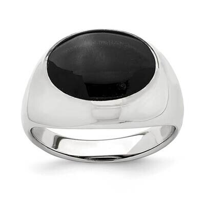 Black Onyx Ring Sterling Silver Polished QR6987, MPN: QR6987, 886774092904