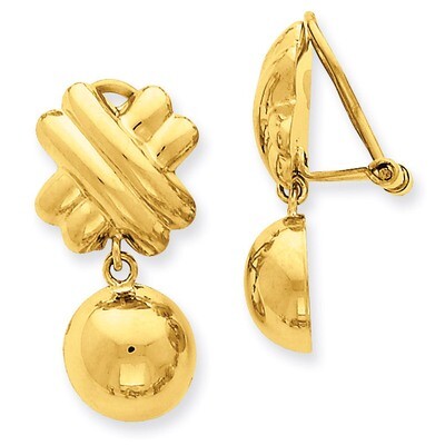 Non-pierced Fancy Ball Earrings 14k Gold H632, MPN: H632, 658226126006