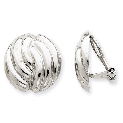 Omega Clip Non-pierced Earrings 14k White Gold H915, MPN: H915, 658226125788