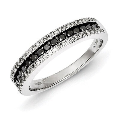 Black and White Diamond Ring Sterling Silver QR3252, MPN: QR3252, 883957246390
