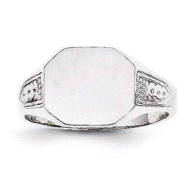 Signet Ring 14k White Gold RS631, MPN: RS631, 883957443263