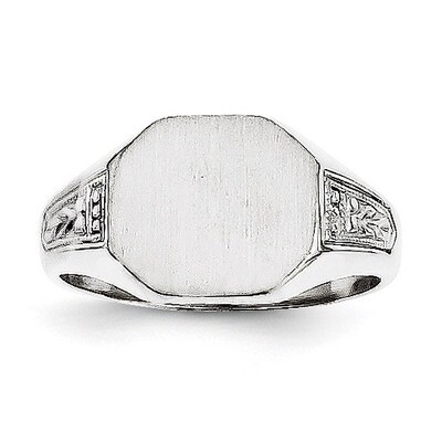 Signet Ring 14k White Gold RS632, MPN: RS632, 883957443270