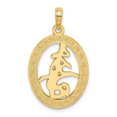 Chinese Love Symbol In Engraved Oval Frame Charm 14k Gold K7305, MPN: K7305, 637218105595