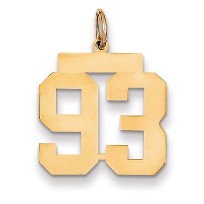 Number 93 Charm 14k Gold Medium Polished LM93, MPN: LM93, 883957138831