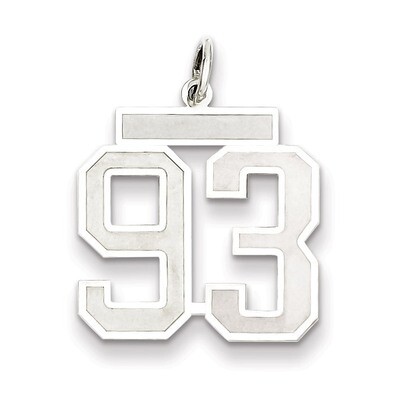 Pendant Number 93 Satin Sterling Silver Medium QPM93, MPN: QPM93, 883957127712