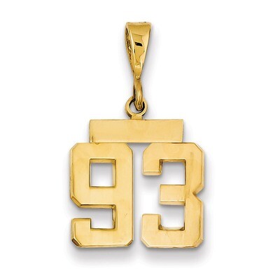 Number 93 Charm 14k Gold Small Polished SP93, MPN: SP93, 883957147093