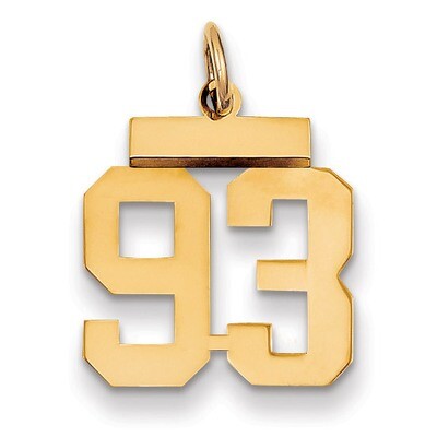 Number 93 Charm 14k Gold Small Polished LS93, MPN: LS93, 883957034201