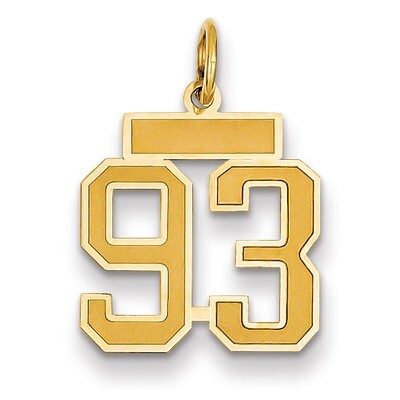 Number 93 Charm 14k Gold Small Satin  LSS93, MPN: LSS93, 883957070544