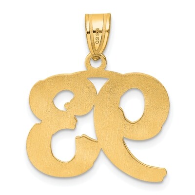 Number 93 Pendant 14k Gold Polished Etched AEN93, MPN: AEN93,