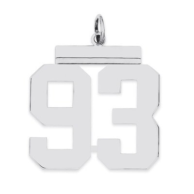 Charm Number 93 Polished Sterling Silver Large QPL93, MPN: QPL93, 191101281433