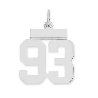 Pendant Number 93 Polished Sterling Silver Small QSS93, MPN: QSS93, 883957102382