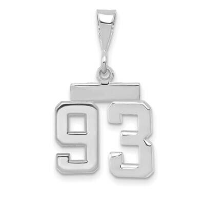Number 93 Charm 14k White Gold Polished Small WSP93, MPN: WSP93, 196904074510
