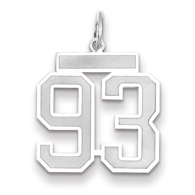 Number 93 Charm Medium Satin 14k white Gold WSM93, MPN: WSM93, 883957079554