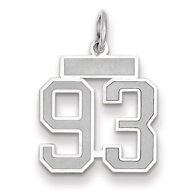 Number 93 Charm Small Satin 14k white Gold WSS93, MPN: WSS93, 883957072883