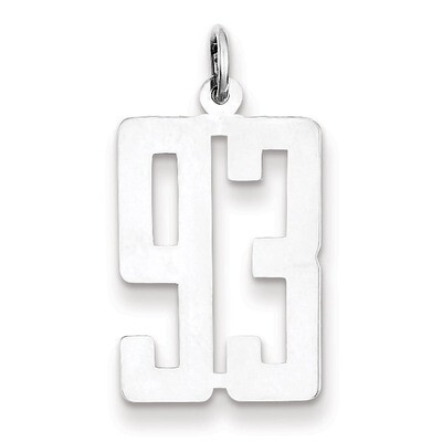 Charm Number 93 Elongated Pol Sterling Silver Small QES93, MPN: QES93, 191101274183