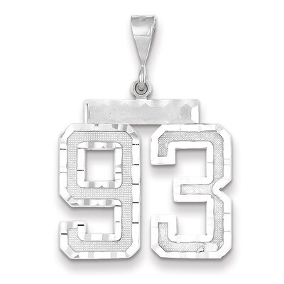 Number 93 Charm 14k white Gold Large Diamond -cut WLN93, MPN: WLN93, 883957124698