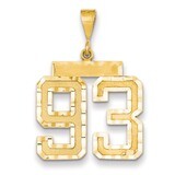 Number 93 Charm 14k Gold Large Diamond-cut LN93, MPN: LN93, 883957123226