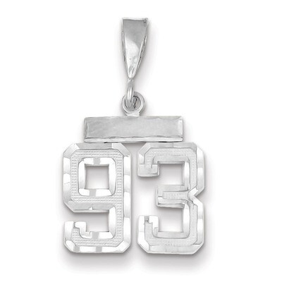 Number 93 Charm Small Diamond -cut 14k white Gold WSN93, MPN: WSN93, 883957119922