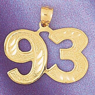 Dazzlers Jewelry Number 93 Pendant Necklace Charm Bracelet in Yellow, White or Rose Gold 950993, MP…