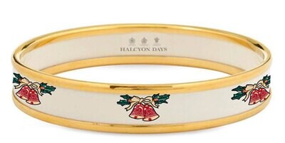Halcyon Days 1cm Christmas Robin Navy Enamel Bangle Bracelet Small Bangle Bracelet PBROB1110GS, MPN…