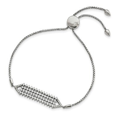 Adjustable Bracelet Sterling Silver CZ QMP1374, MPN: QMP1374, 886774613116