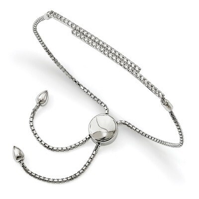 Adjustable Bracelet Sterling Silver CZ QMP1373, MPN: QMP1373, 886774613109