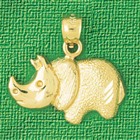 Dazzlers Jewelry Rhinoceros Pendant Necklace Charm Bracelet in Yellow, White or Rose Gold 2604, MPN…