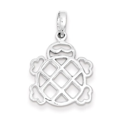 Sterling Silver Polished Turtle Pendant QC7669