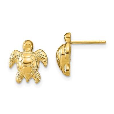 Turtle Post Earrings 14k Gold TE812, MPN: TE812, 191101084829