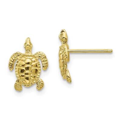 Turtle Post Earrings 10k Gold 10TE627, MPN: 10TE627, 191101567186