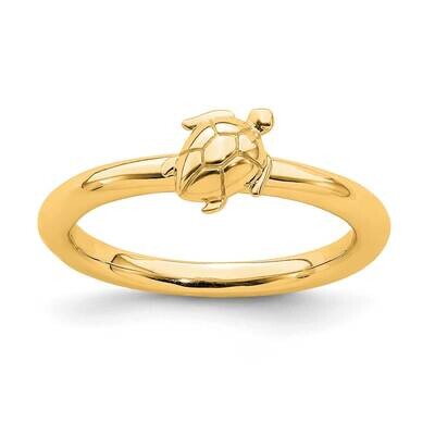 Yellow-plated Turtle Ring Sterling Silver QSK1954, MPN: QSK1954, 191101722127