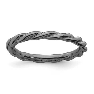 Black-plated Twist Ring Sterling Silver QSK2007, MPN: QSK2007, 191101725319