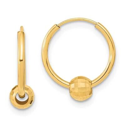 Diamond Cut Ball Hoop Earrings 14k Gold Polished TF2007, MPN: TF2007, 883957986180
