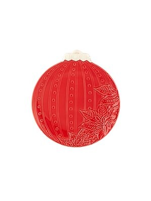 Bordallo Pinheiro Pinheiro Christmas Ornaments Dessert Plate 24.5 With Flower 65026051, MPN: 650260…