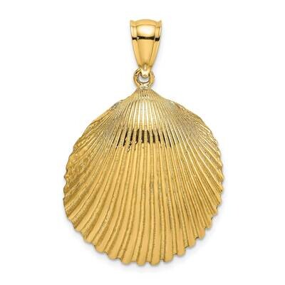 Textured Scallop Shell Charm 14k Gold 2-D K7900, MPN: K7900, 637218044238