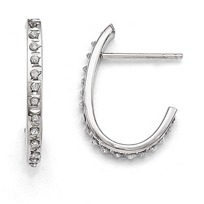 Hoop Earrings 14k White Gold with Diamonds DF160, MPN: DF160, 191101179464