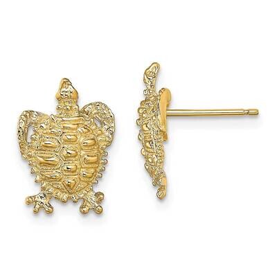 Turtle Post Earrings 14k Gold TE784, MPN: TE784, 637218038190